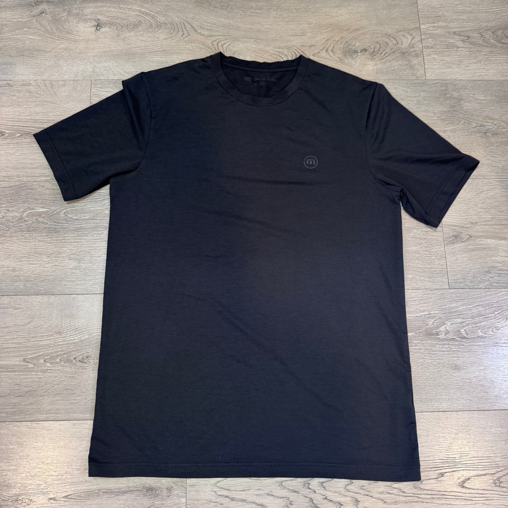 TravisMathew Mens Black Short Sleeve Active Performance Golf T-Shirt Size Medium